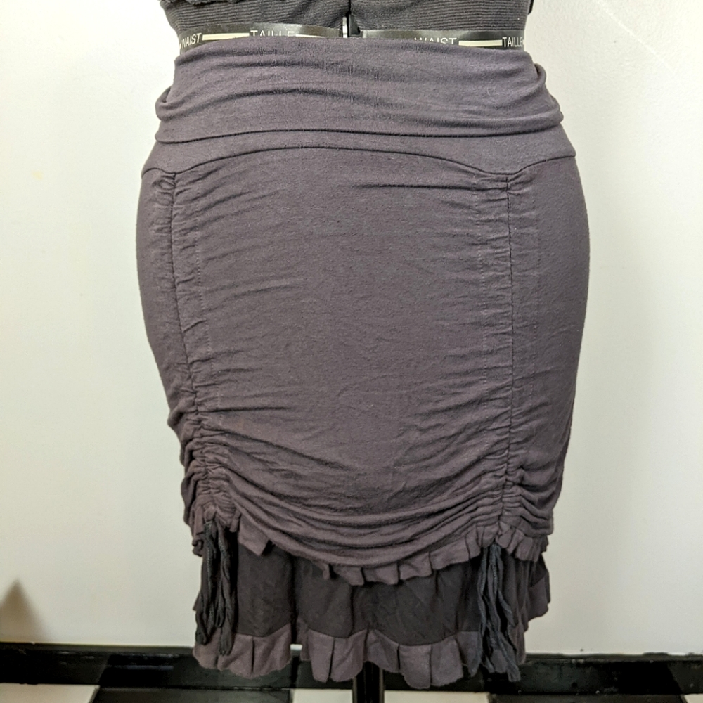 Shirred layered skirt